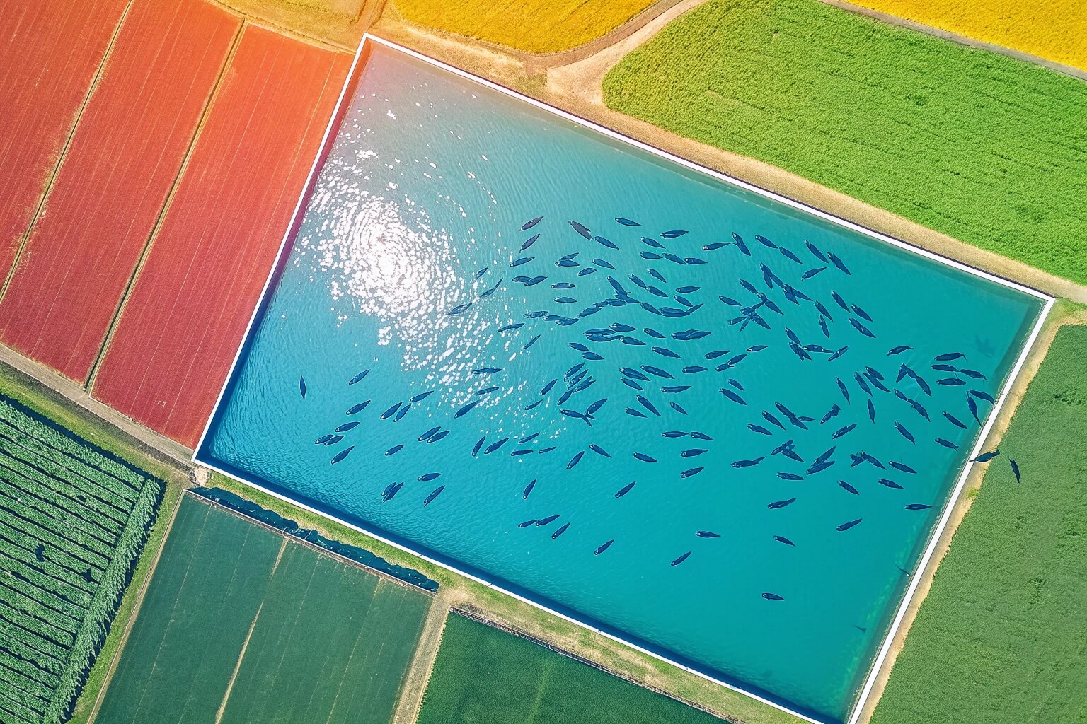 Fish pond suitable for raising 1000 fish